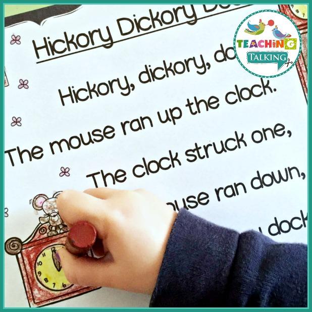 Teaching Talking Printable Nursery Rhymes Activities Bundle for Speech Therapy