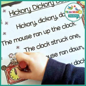 Teaching Talking Printable Nursery Rhymes Activities Bundle for Speech Therapy