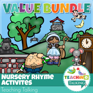 Teaching Talking Printable Nursery Rhymes Activities Bundle for Speech Therapy