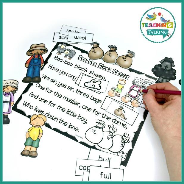 Teaching Talking Printable Nursery Rhymes Activities Bundle for Speech Therapy