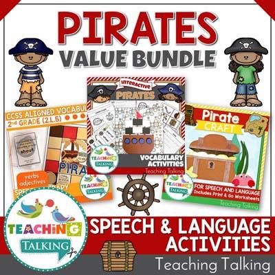 Teaching Talking Printable Pirates Speech Therapy Activities Value Bundle