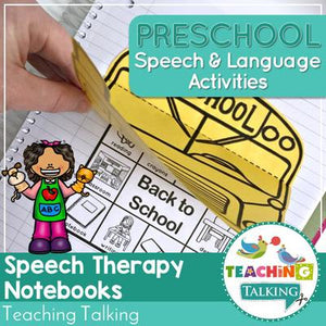 Teaching Talking Printable Preschool Notebooks for Speech and Language Therapy