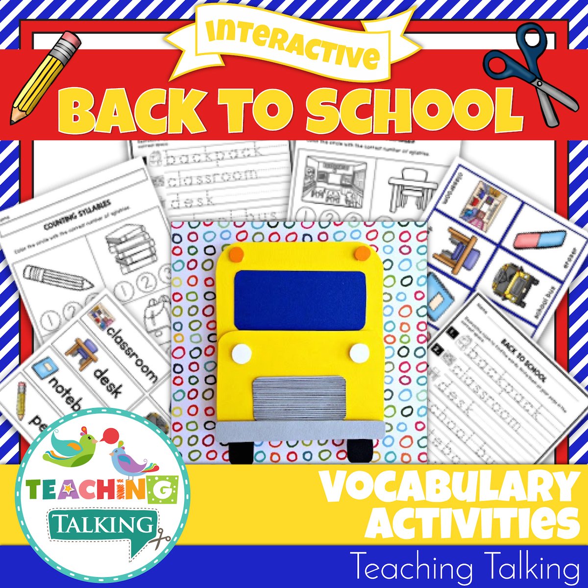 Teaching Talking Printable Preschool Vocabulary Activities Value Bundle