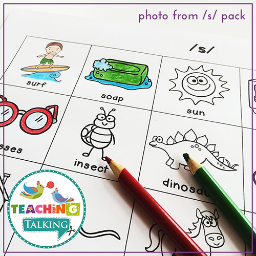 Teaching Talking Printable Print and Go Articulation Activities for Blends S, L, R