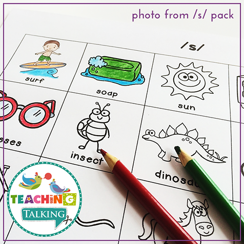 Teaching Talking Printable Print and Go Articulation Activities for S, Z, R, L