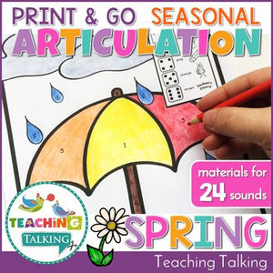Teaching Talking Printable Print and Go Articulation Activities for Spring