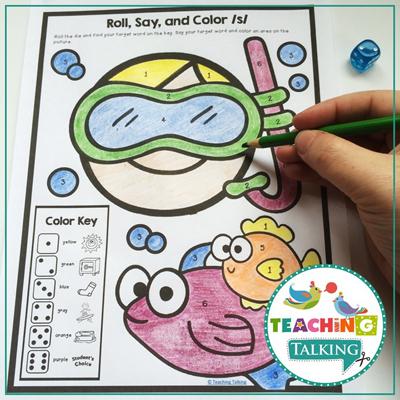 Teaching Talking Printable Print and Go Articulation Activities for Summer