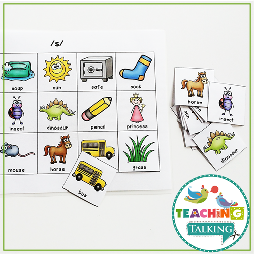 Teaching Talking Printable Print and Go Articulation Cards for Speech Therapy