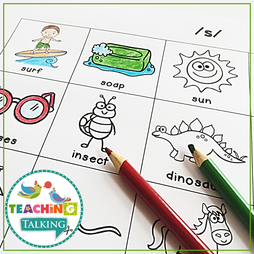 Teaching Talking Printable Print and Go Articulation Cards for Speech Therapy