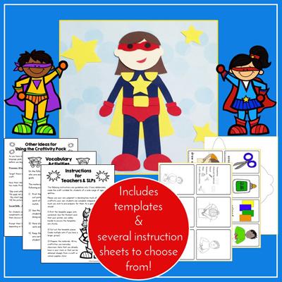Teaching Talking Printable Print & Go Language Activity Worksheets for Superheroes