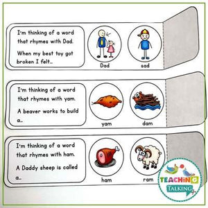 Teaching Talking Printable Rhyming Centers Game