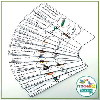 Teaching Talking Printable Rhyming Centers Game