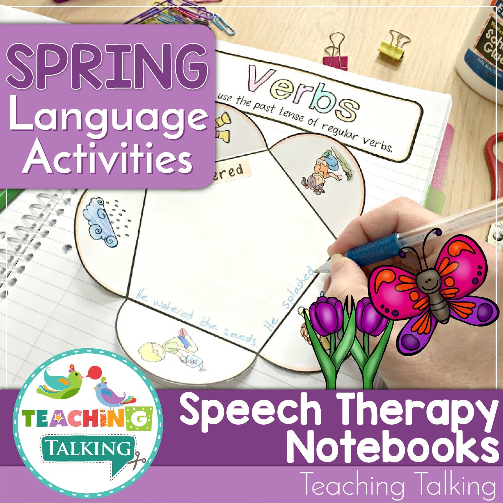 Teaching Talking Printable Speech Therapy Language Notebooks for Spring