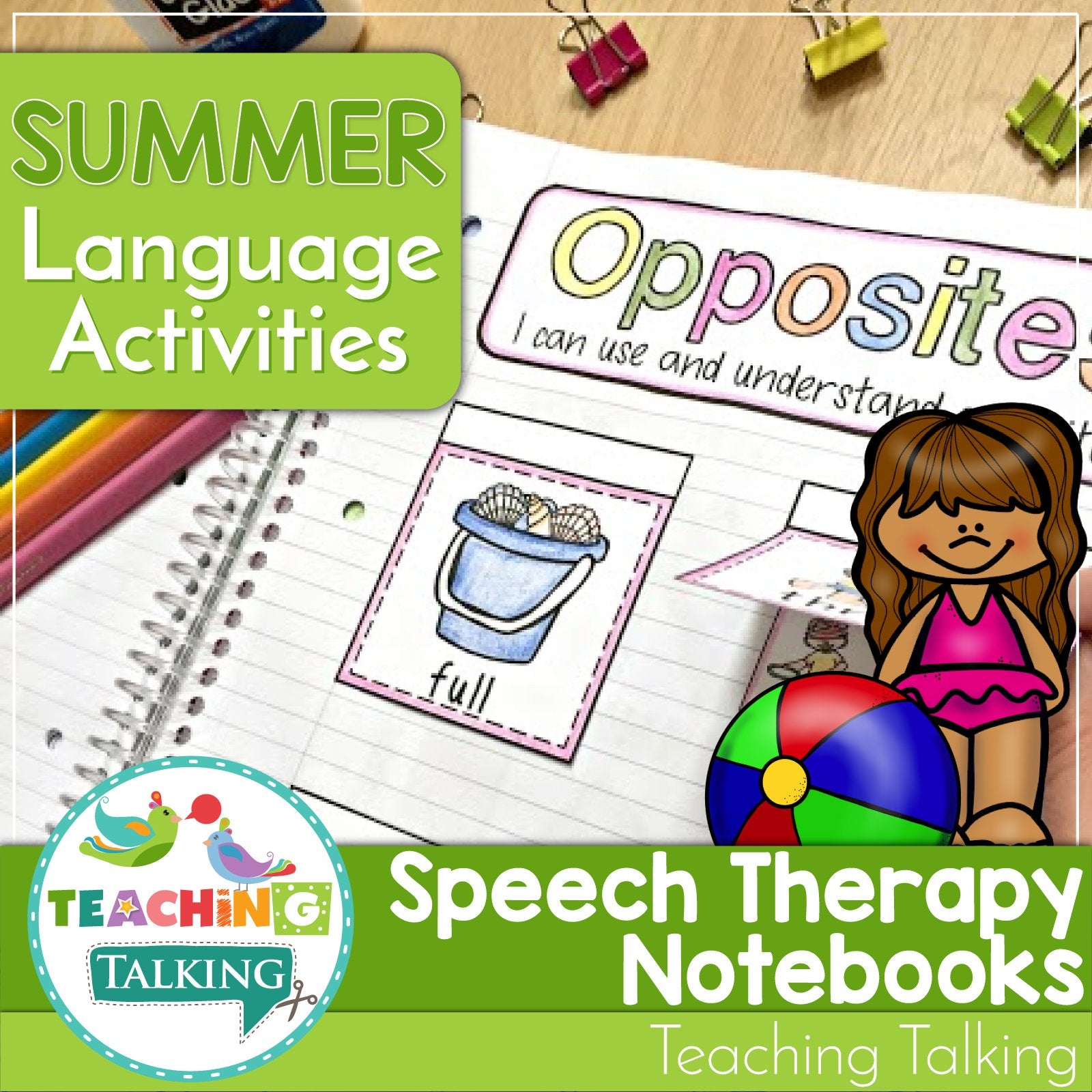 Teaching Talking Printable Speech Therapy Language Notebooks for Summer