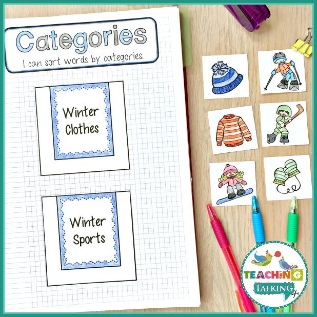 Teaching Talking Printable Speech Therapy Language Notebooks for Winter
