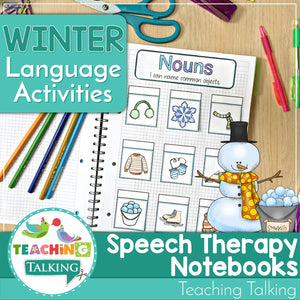 Teaching Talking Printable Speech Therapy Language Notebooks for Winter