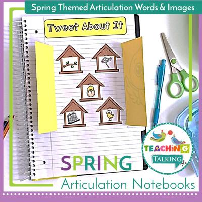 Teaching Talking Printable Spring Articulation Activities for Notebooks