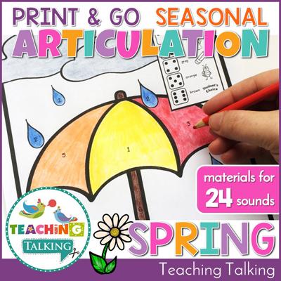Teaching Talking Printable Spring Speech Therapy Activities Value Bundle