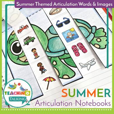 Teaching Talking Printable Summer Articulation Activities for Notebooks