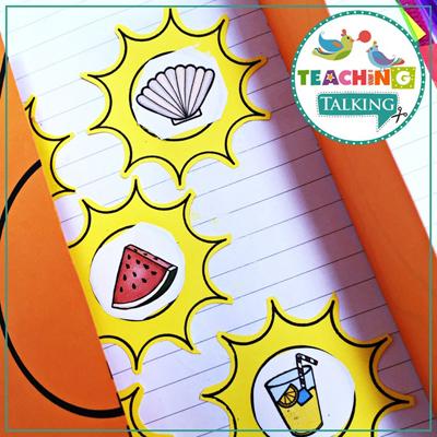 Teaching Talking Printable Summer Articulation Activities for Notebooks
