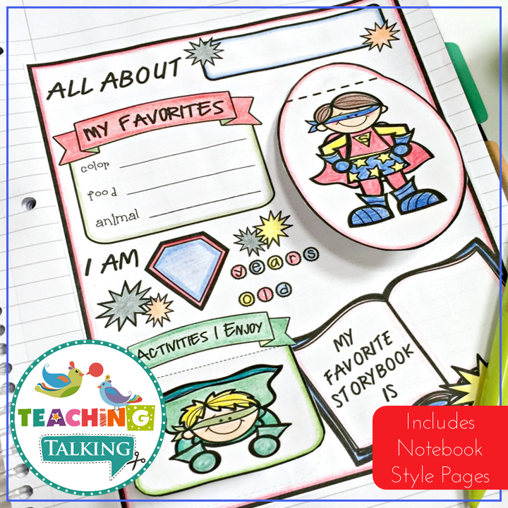 Teaching Talking Printable Superhero All About Me Worksheets and Coloring Pages