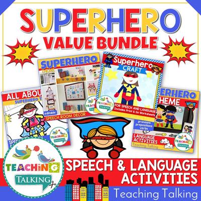 Teaching Talking Printable Superhero Speech Therapy Activities Value Bundle