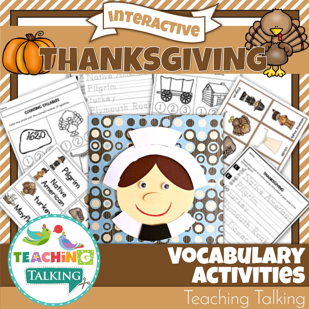 Teaching Talking Printable Thanksgiving Vocabulary Activities
