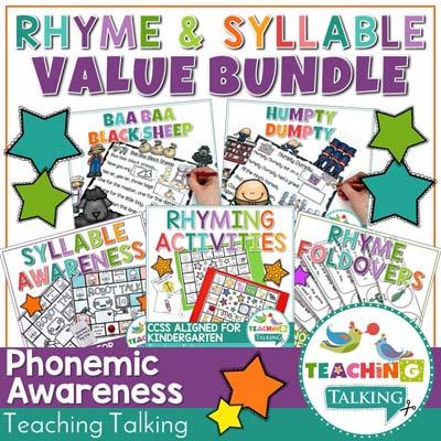 Teaching Talking Printable Ultimate Rhyme & Syllables Value Bundle