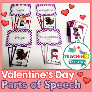 Teaching Talking Printable Valentine's Day Parts of Speech Card Game