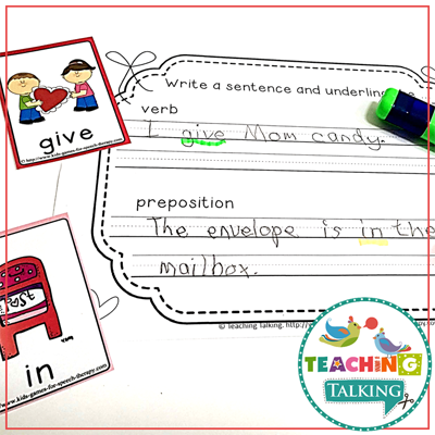 Teaching Talking Printable Valentine's Day Parts of Speech Card Game