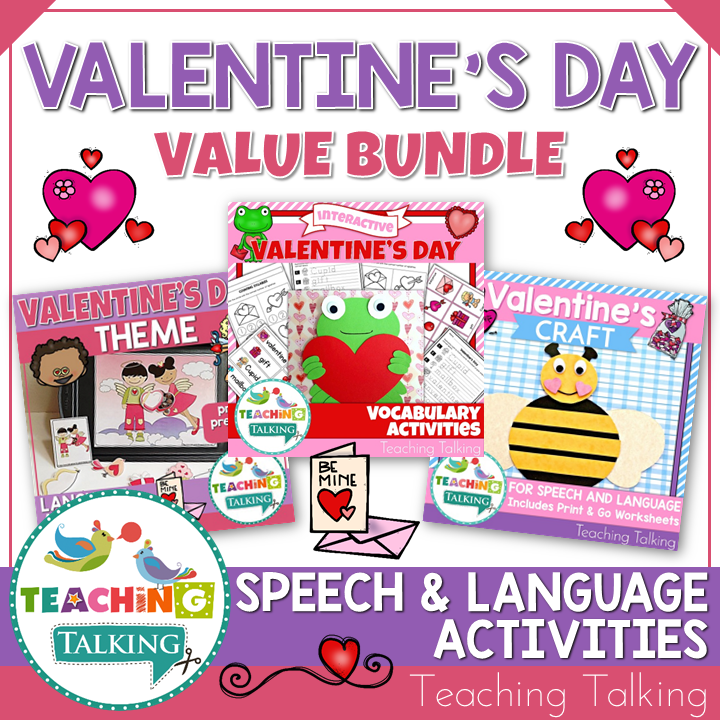 Teaching Talking Printable Valentine's Day Speech Therapy Activities Value Bundle
