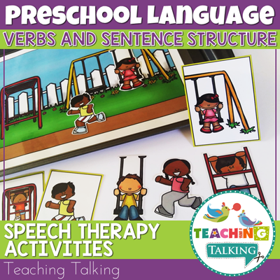 Teaching Talking Printable Verbs Speech Therapy Activities for Preschool