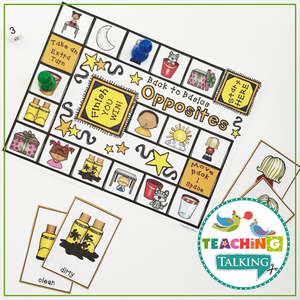 Teaching Talking Printable Worksheets, Game and Cards for Antonyms