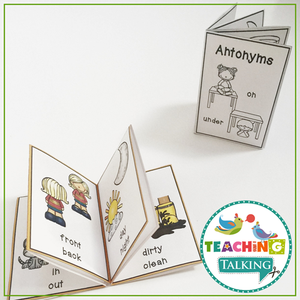 Teaching Talking Printable Worksheets, Game and Cards for Antonyms