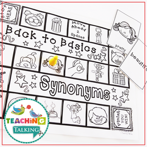 Teaching Talking Printable Worksheets, Game and Cards for Synonyms
