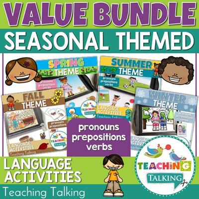 Teaching Talking Seasons Value Bundle Preschool Language Activities for Speech Therapy